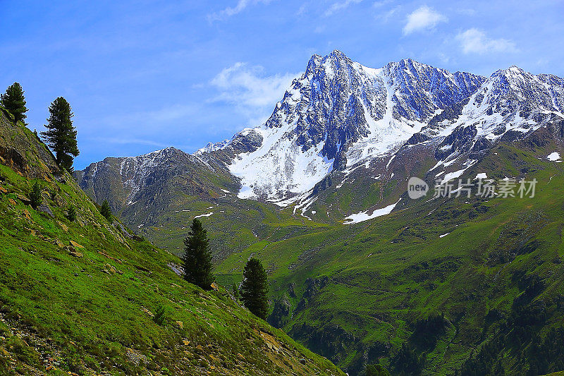 奥地利泰洛高山景观，因斯布鲁克，Hohe Tauern, Kaunertal山路